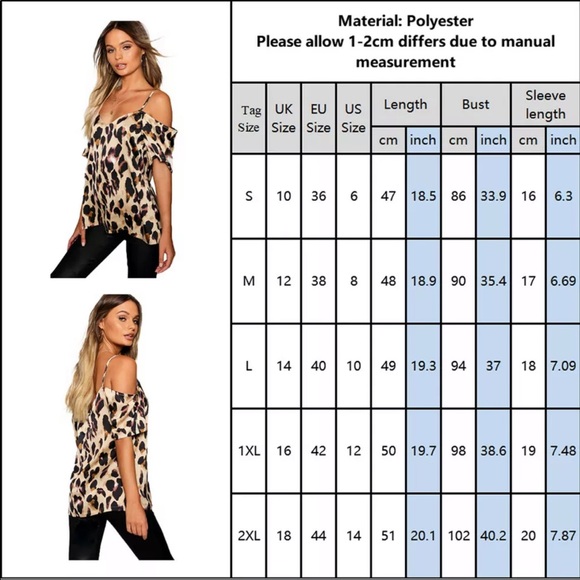 Off Shoulder, Leopard Print Blouse - Picture 12 of 12